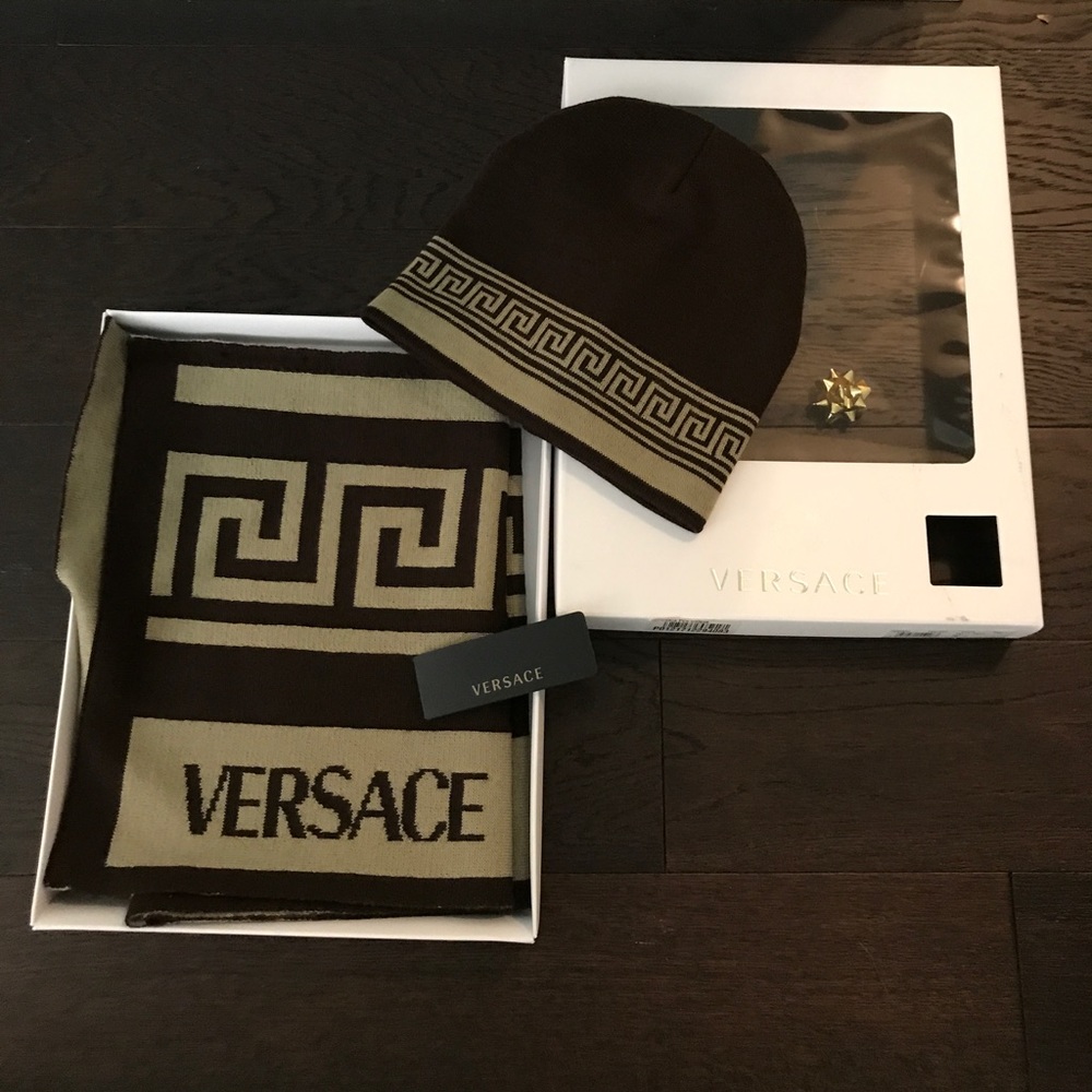 Brand New Versace Scarf & Hat set